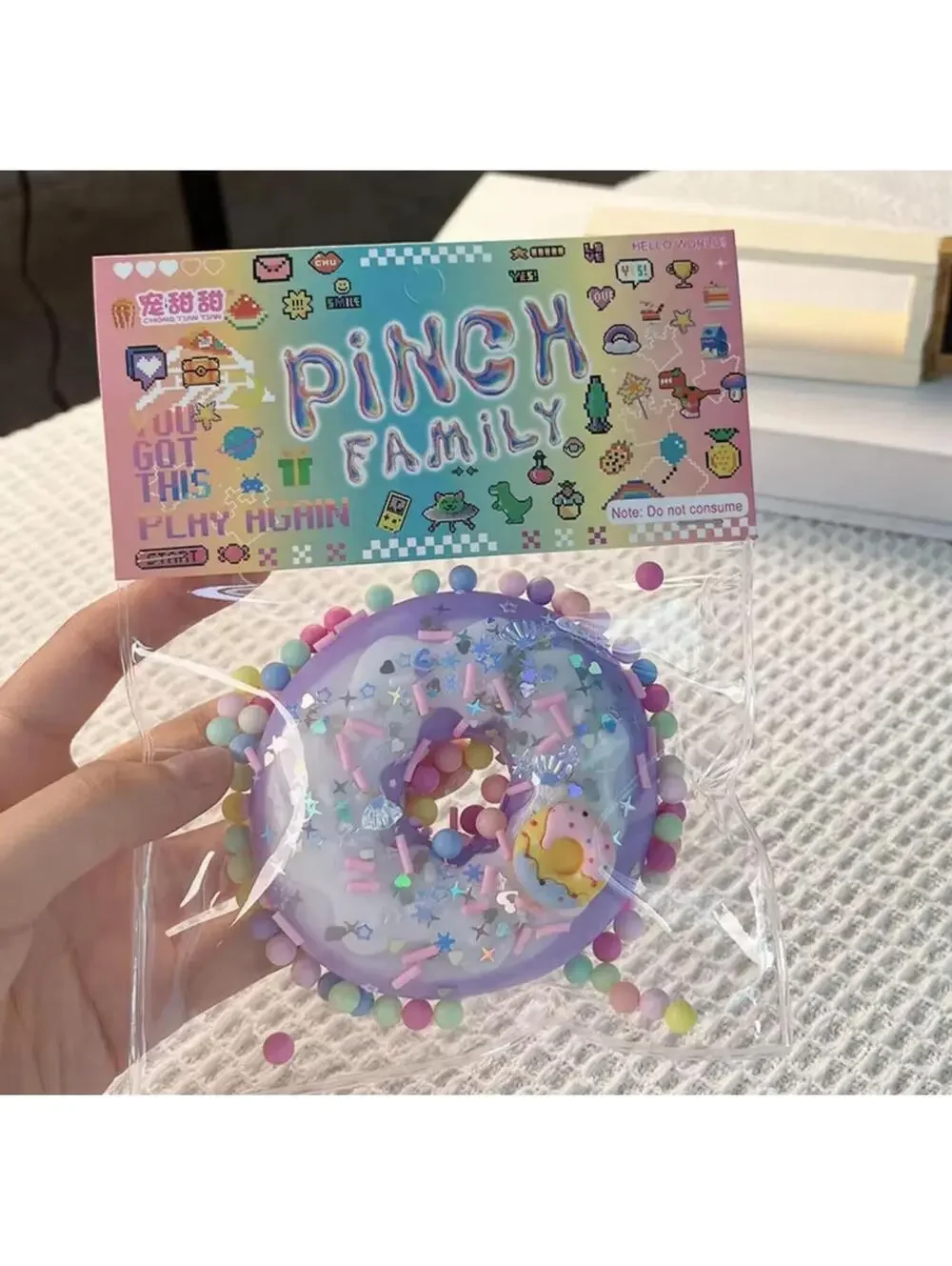 Lot of 6 Pink Taba Donut Squishy Sensory Toy Pastel Stress Relief